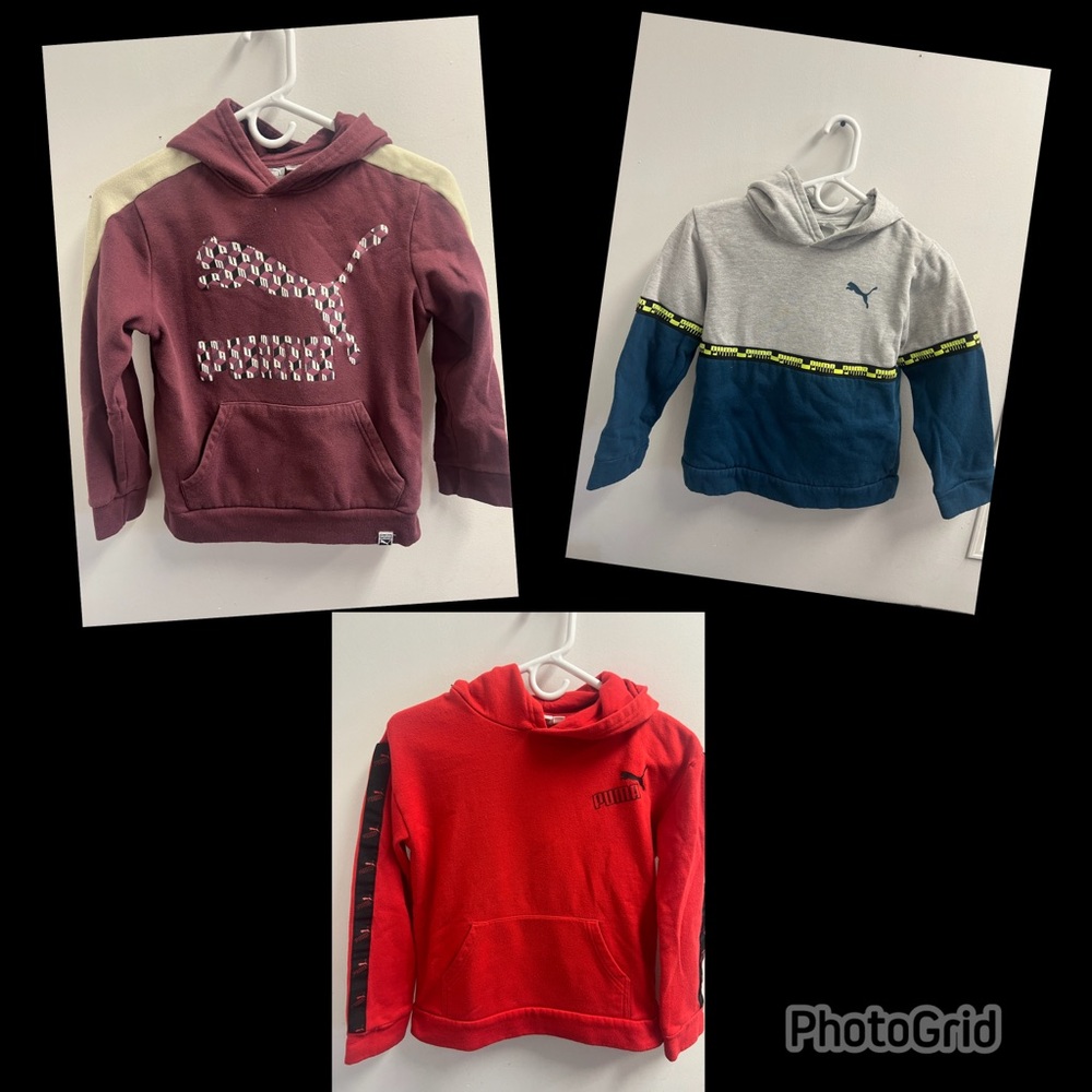 Puma Kids Hoodie - Red, Gray, and Maroon